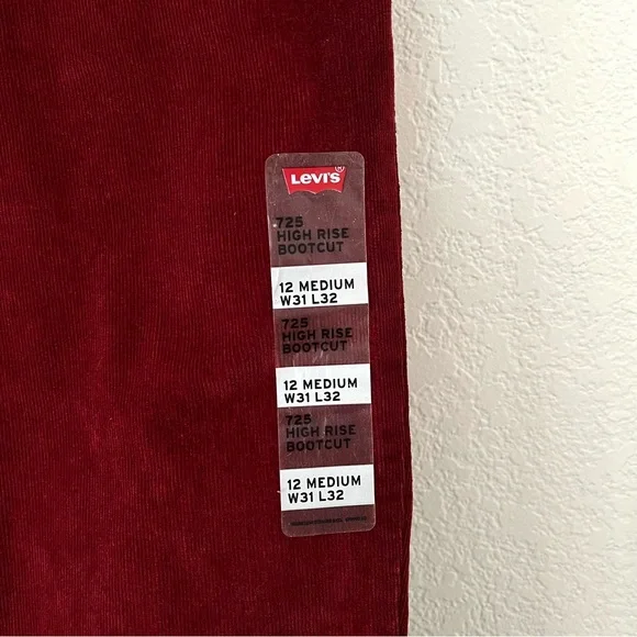 New Levi’s 725 High Rise Bootcut Corduroy Pants - Picture 4 of 10